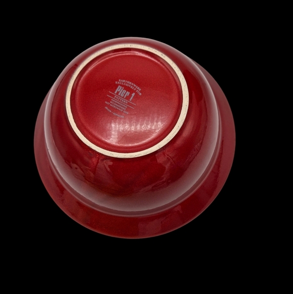 Pier 1 Imports Red Bowl Set Nesting Bowls Earthenware Spain - Picture 6 of 12